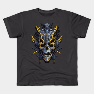 Mecha Skull S01 D91 Kids T-Shirt